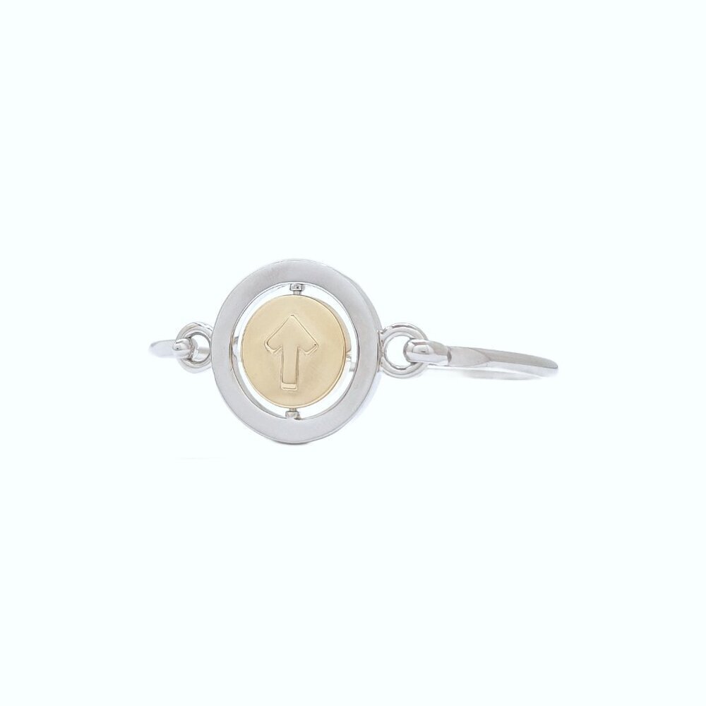 Carolee Up Arrow Silver Tone Double Sided Charm Bangle Bracelet